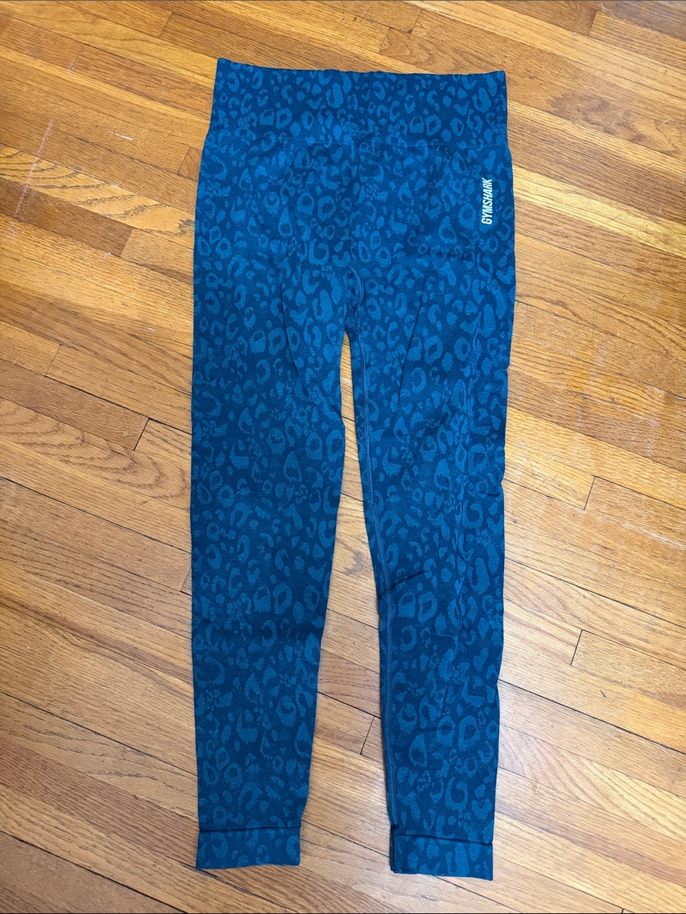 Gymshark Teal Leopard-Pattern Leggings